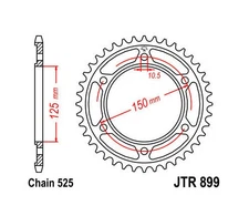 JT Steel Rear Sprocket 525 42T #JTR899.42 KTM