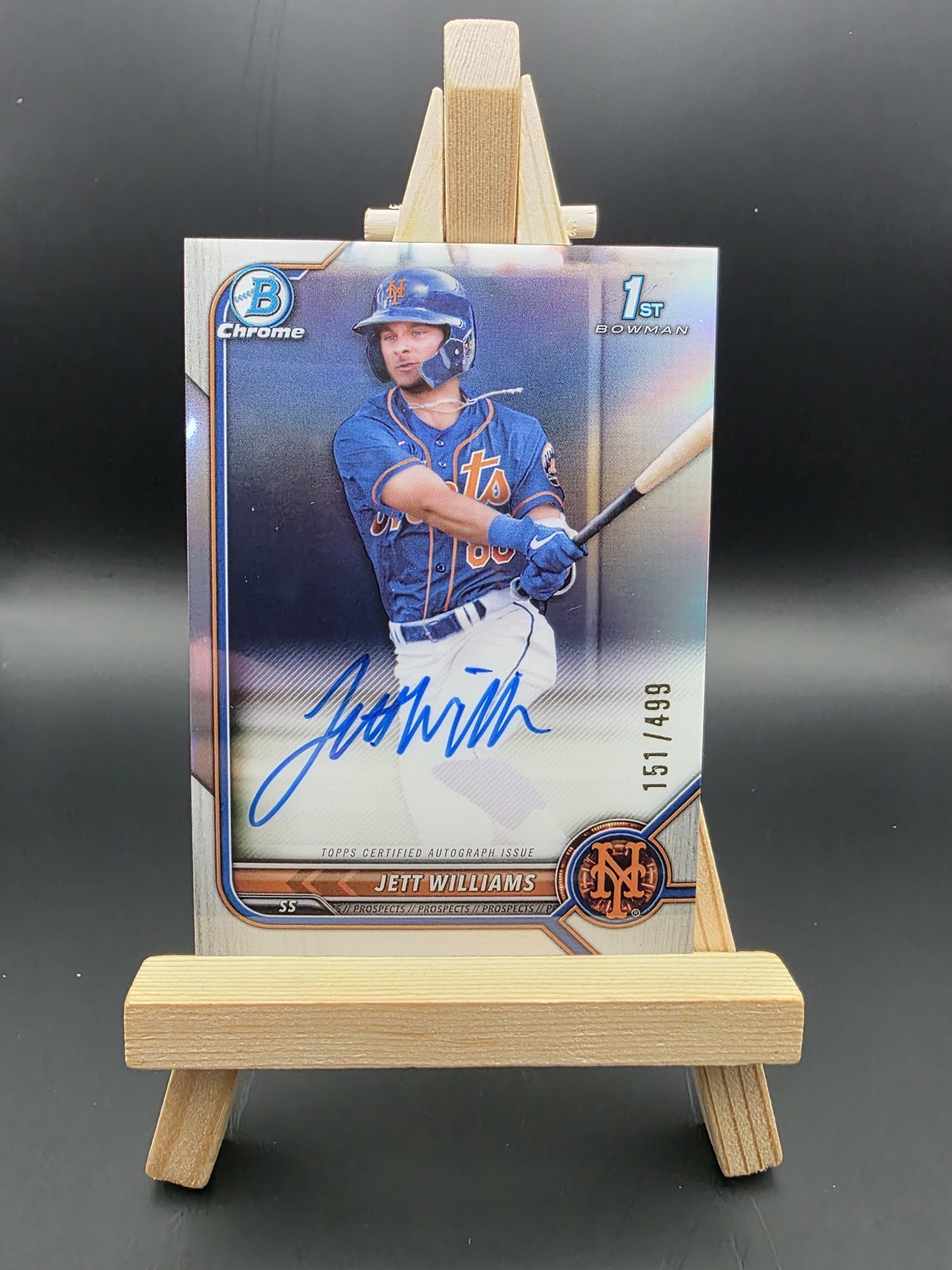 2022 Bowman Draft Jett Williams Chrome Draft Pick 1st Auto Refractor /499