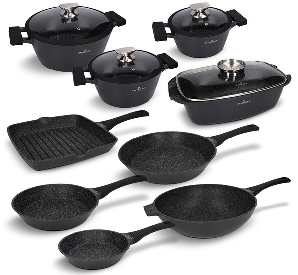 Zwieger Kochtopf Set Pfannen BräTer 13-Tlg Greblon Induktion Backofen-image