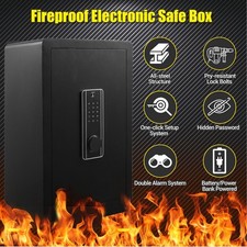Large Door Security Safe Box, Home Safe Lock Box with Fireproof Waterproof Safe