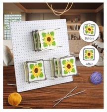 Crochet Blocking Board with 20 Peg Pins Granny Square Large 13" x 13" Craft