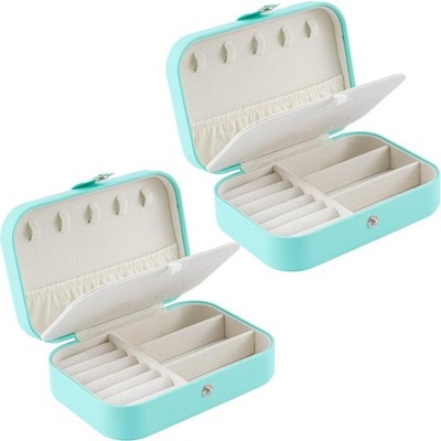 Travel Jewelry Box, PU Leather Small Jewelry Organizer for Women Girls, Doubl...