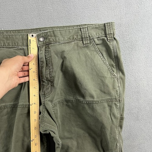 Pantalone Carhartt Uomo 38X28 Verde Muschio Falegname Doppio Ginocchio Abbigliamento da Lavoro Anticato - Foto 11 di 14