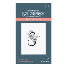 Every Occasion Floral S and Sentiment Press Plate, Metal