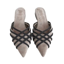 Brunello Cucinelli Monili Cage Suede Ballerin...