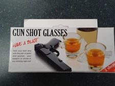 GUN SHOT GLASSES 2-PACK GLASS NEW IN BOX