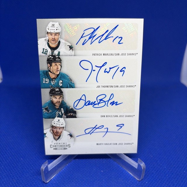 2013-14 Contenders Patrick Marleau Joe Thornton Dan Boyle M. Havlat Sharks Auto