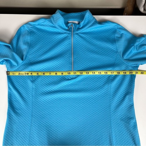 Lady Hagen Essentials Quilted 1/4 Zip Pullover Blue Large Golf Pickleball Tennis - Picture 10 of 11