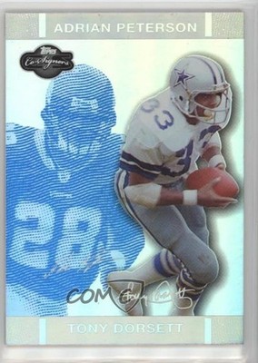 2007 Topps Co-Signers 28/99 Tony Dorsett Adrian Peterson #48 Rookie RC HOF 1j2