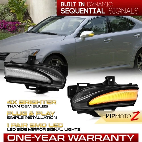 Sequential LED Side Mirror Turn Signal Lights For 2009-2015 IS250 IS350 ES350