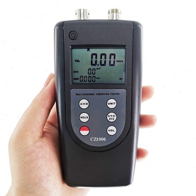 2 Channels Vibration Meter Tester Analyzer with Accuracy 5% of Reading+2 Digits