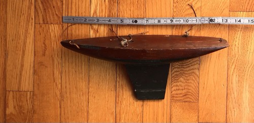 MERCURY WOODEN POND SAILBOAT MODEL HULL, 20" x 3-3/4" WEIGHTED KEEL For Repair