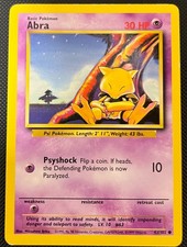 Pokémon Abra 43/102 Base Set 1999 WOTC Vintage Card MP Common