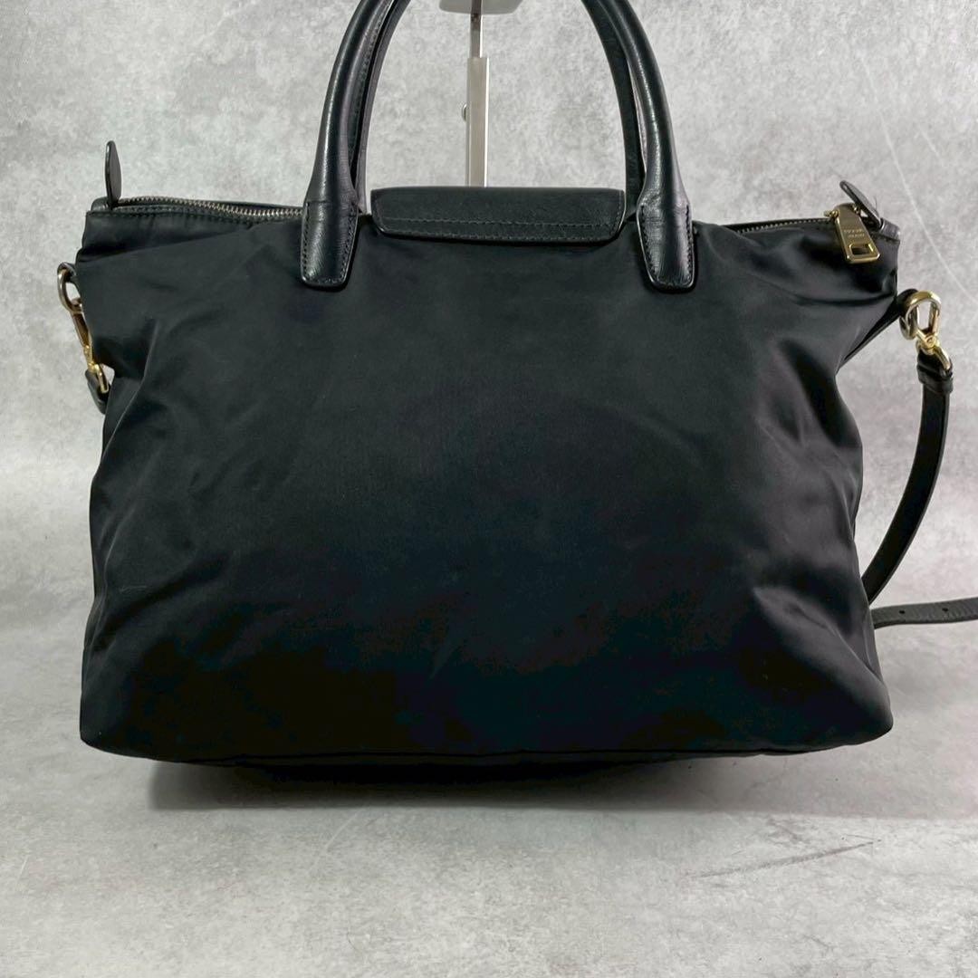 Excellent Condition PRADA 2way Bag Triangle Logo Tessuto Nylon Leather Black thumbnail 3