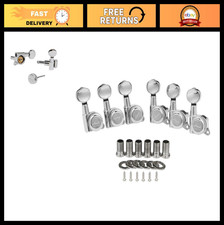 6 Inline 18:1 Locking Tuners for Strat/Tele/Electric Guitars - Chrome Tuning Key