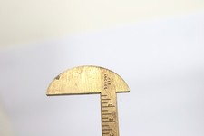 ANTIQUE J. RABONE & SONS BRASS & BOXWOOD ROPE GAUGE measure 1206 calipure rule