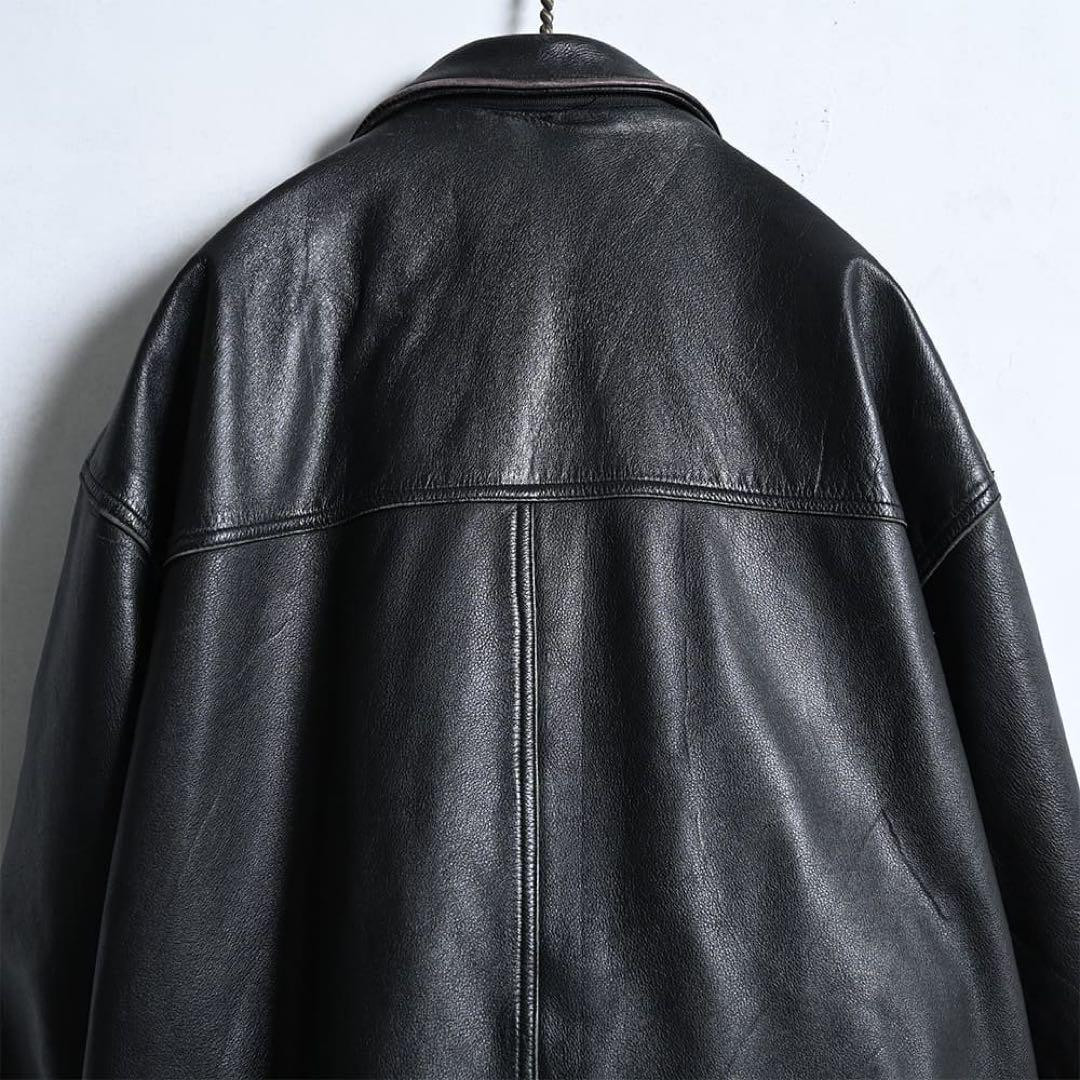 Stussy 90s Leather Car Coat XL - Vintage, Black, Snap Button Stussy 90s Leather Car Coat XL - Vintage, Black, Snap Button