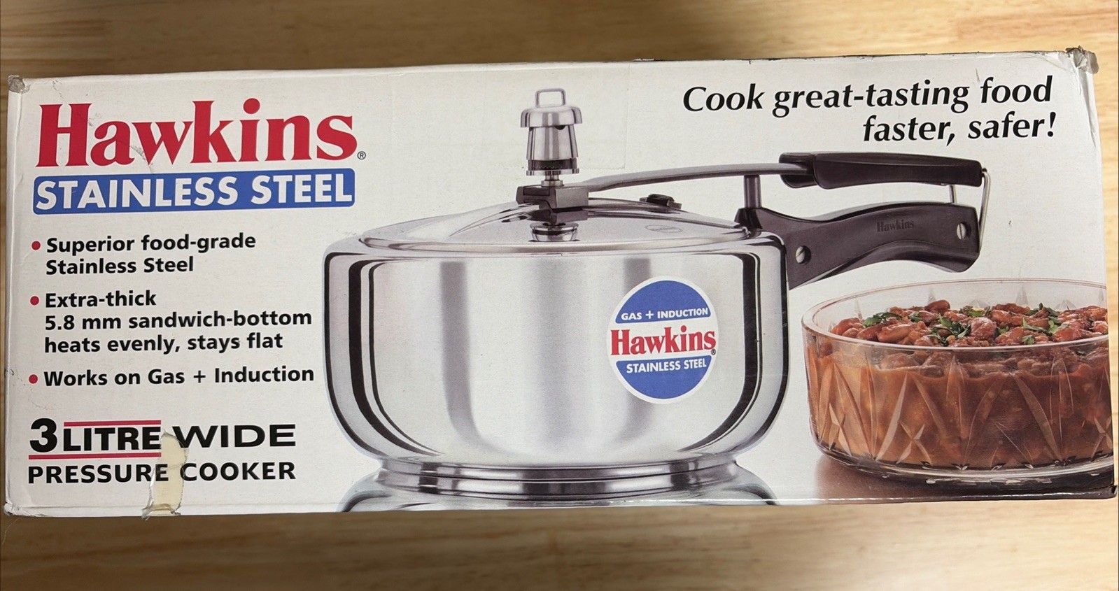 Hawkins 3 Liter Inner Lid Pressure Cooker, Stainless Steel C
