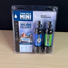 Sawyer Mini Water Filtration System Twin Pack 100K Gallon Capacity