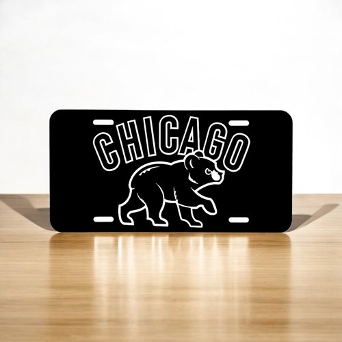 Chicago Cubs Logo Aluminium License Plate Laser Engraved - Picture 2 of 3