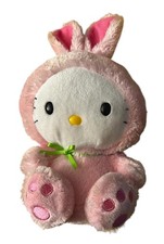 TY Sanrio Hello Kitty Beanie Baby 8 inch Pink Bunny Ears Easter Used No Tag