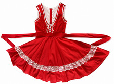 Vintage Sleeveless Square Dance Dress in Red Size M