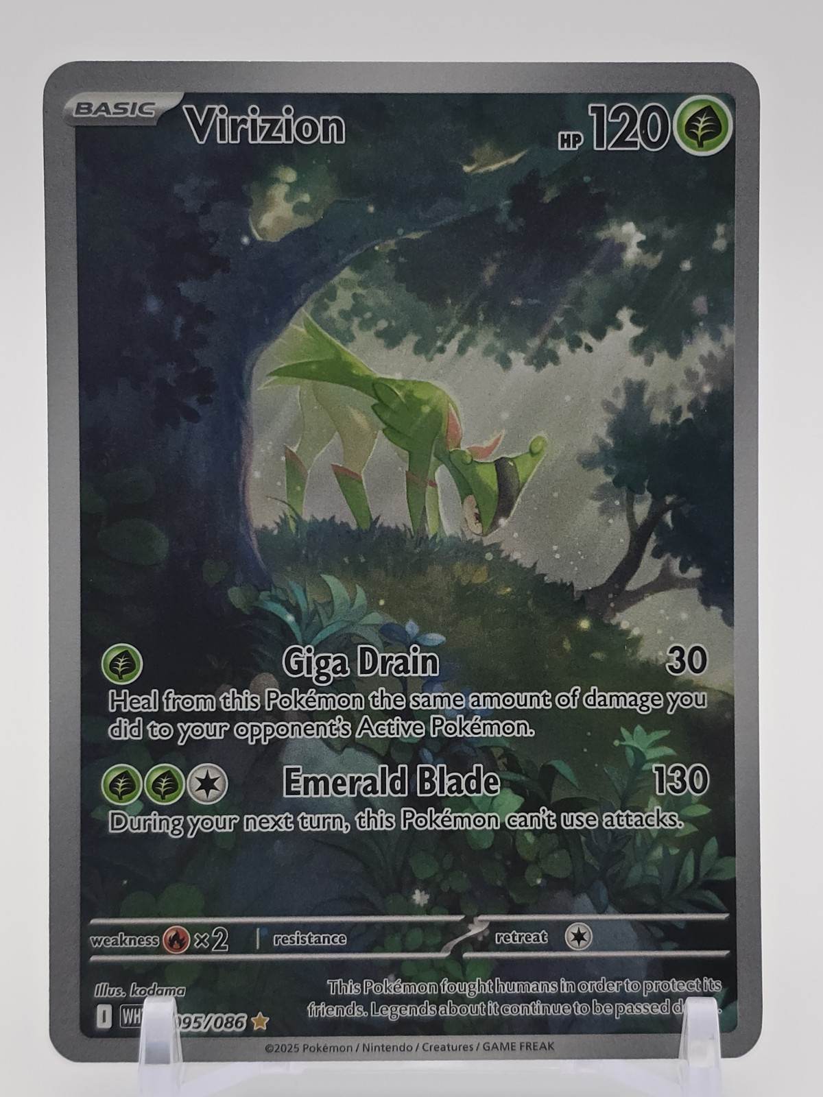 2025 Virizion #095/086 SV:EN:White Flare Illustration Rare Full Art Holo NM/MINT