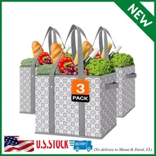 Reusable Grocery Bags [3 Pack],Large Grocery Tote Bag Water Resistant Shopping B