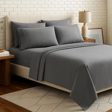 1800 Series 6 Piece Bed Sheet Set Soft Deep Pocket Twin King Queen Full Sheets
