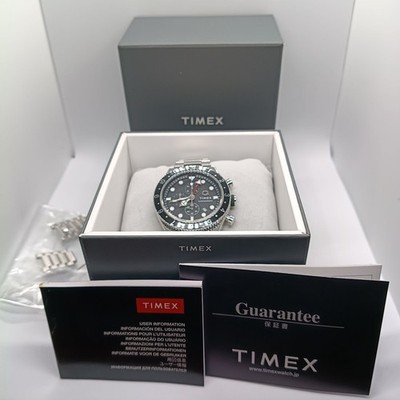 TIMEX TW2V69800 Gents Three Time Zone Chronograph Watch Stainless Steel