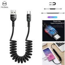 Coiled USB Type-C Charger Cable Data Cord for Samsung S26 S25 S24 S23 S22 Ultra