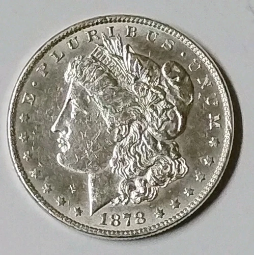 1878P 7 Tail Feathers Morgan Silver Dollar Reverse 78  AU See Photos