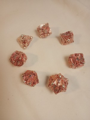 Bloody Silver Winged Death Hollow Metal DnD Dice Set Dungeons & Dragons AD&D
