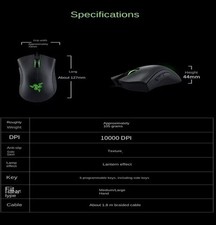 Razer DeathAdder Essential Wired Gaming Mouse 6400 DPI Optical Sensor E-sports 7