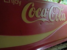 Large 47x19 original 1970&rsquo;s/80&rsquo;s Coca Cola Plastic Light Front Store Sign Rare