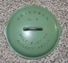 Vintage GRISWOLD No. 8 Self Basting Skillet Cover Green Enamel Cast Iron Lid
