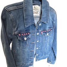 Levi's Size small junior Blue Denim Jacket S/P Button Front Collared Long Sleeve