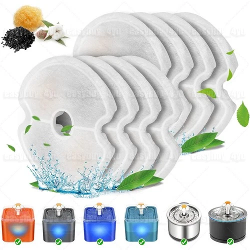 8 Pack Pet Cat Dog Water Fountain Replacement Filters Activated Carbon Filters