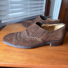 EDWARD GREEN x RALPH LAUREN 7 D UK 7.5 US BROWN SUEDE WINGTIP LOAFERS SHOES