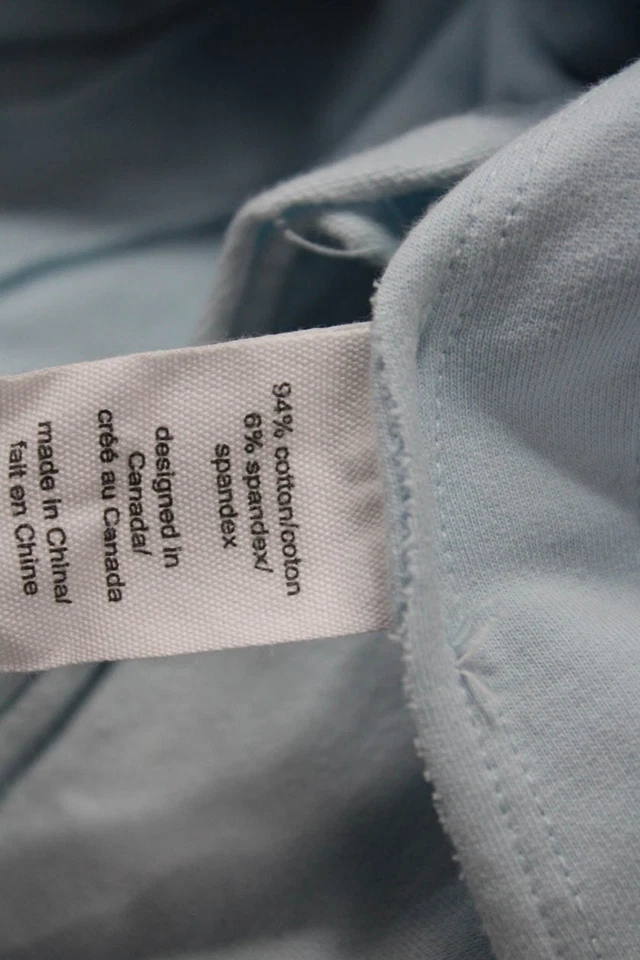 Blusa azul con botones de manga larga abierta de algodón Buda neón para mujer talla S Foto 4 de 4