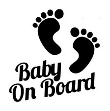 Baby On Board Feet Decal 1 5"x5" Choose Color