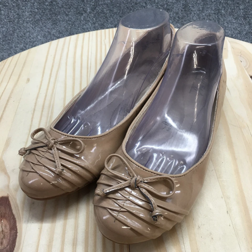 Zapatos de estilo suave para mujer 10 M planos de ballet marrón lazo punta redonda informales sin cordones Foto 3 de 4