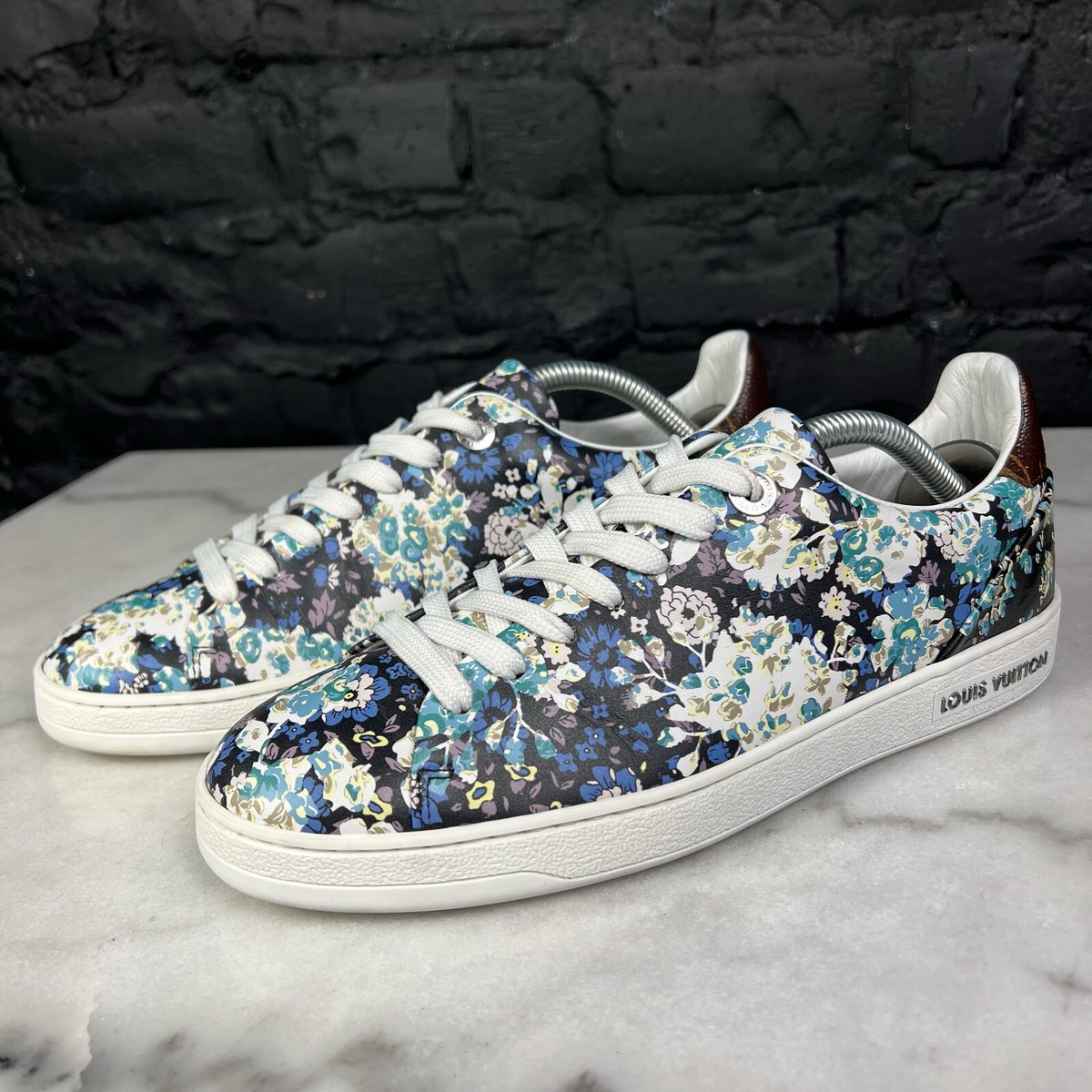 Louis Vuitton 花柄モノグラム イニシャル入り Louis Vuitton Frontrow LV monogram low Sneaker Flower leather 7.5