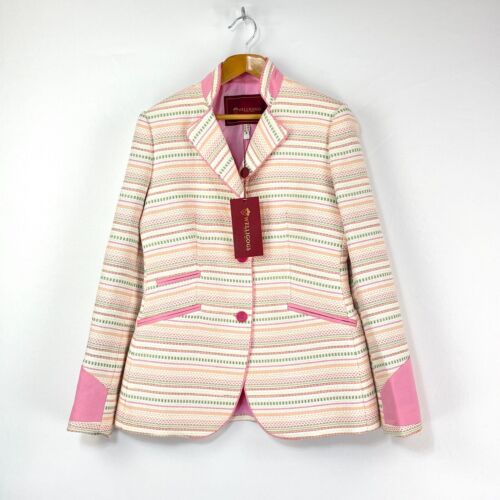 Welligogs Ascot Meadow Jacke Damen 8 Rosa Creme Rennen Country Sommer Blazer
