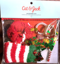 Cat & Jack Christmas Accessory Kit, socks, Scrunchy, Twister, pen Stocking Stuff