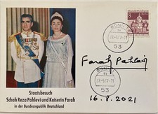 Kaiserin Farah Diba Pahlavi signiert Karte Unterschrift Signed Autogramm Iran