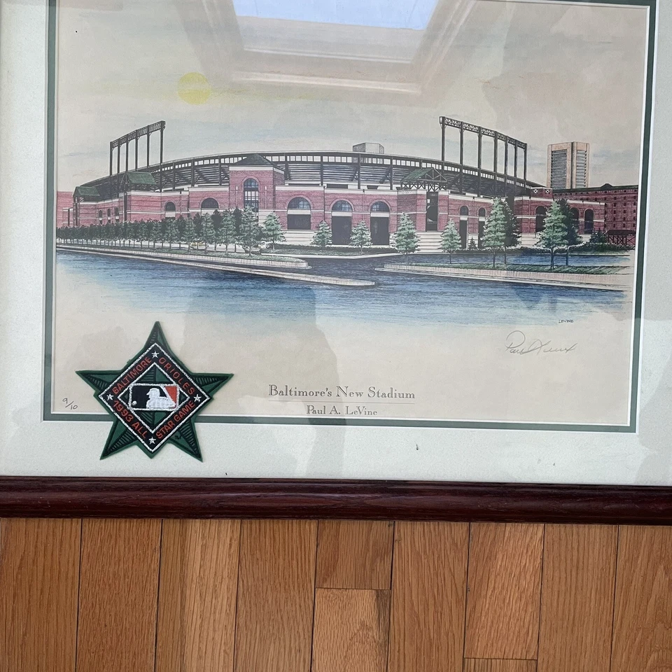 Paul Levine “Baltimore’s New Stadium” Collectors Print 1993 All Star Game Patch - Image 2 of 4