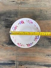 6" premium plastic melamine deep plate flower V212 (6-piece set)