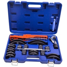 Ratcheting Pipe Bender HVAC Refrigeration Tube Bending Heads Cutter Tool Kit