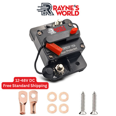 200 Amp 12-48V DC Waterproof Circuit Breaker Auto/Marine/Solar Manual Reset